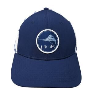 HUK Snapback Trucker Hat Blue One Size Adjustable Lightweight Mesh Back 6 Panel